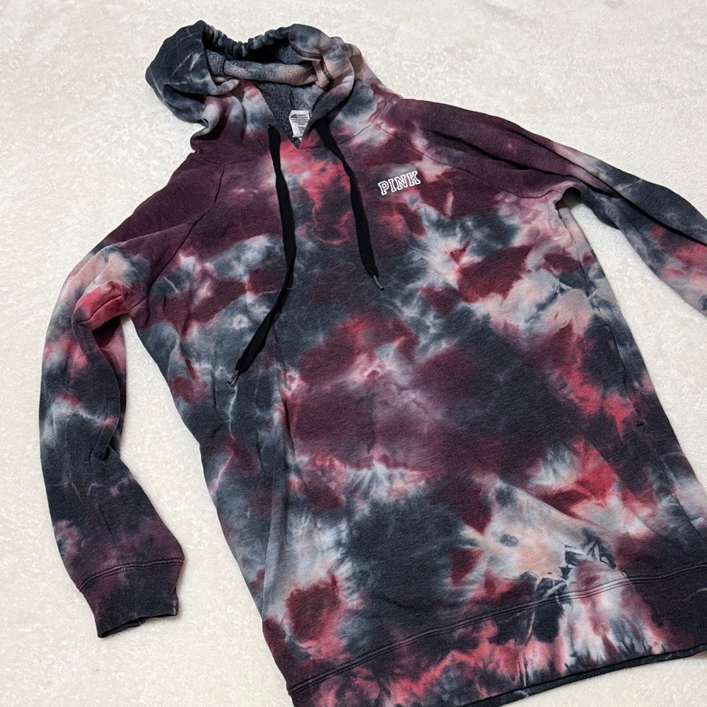 PINK Victoria's Secret Long Tie-Dye Hoodie . Size XS. Oversized.